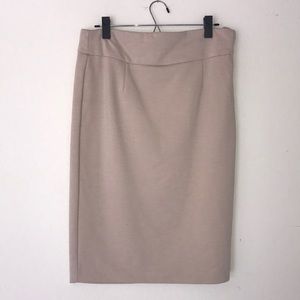 Khaki midi pencil skirt